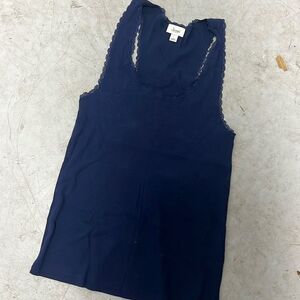 Navy Blue Jenni Tank Top - Lace Detail Like NEW Top - Size Large